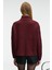 JOYITA Kadın Balıkçı Yaka Oversize Triko Bordo Kazak 6