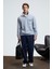MERRICK Erkek Sırt Baskılı Cebi Nakışlı Yarım Fermuarlı Kolu Lastikli Dik Yaka Regular Fit Grimelanj 2