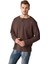 Lorenzo Erkek Özel Rustik Dokulu %100 organik Pamuk Düğme Detaylı Regular Acı Kahve Sweatshirt 2