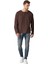 Lorenzo Erkek Özel Rustik Dokulu %100 organik Pamuk Düğme Detaylı Regular Acı Kahve Sweatshirt 4