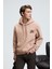 LELAND Erkek Kapüşonlu Kanguru Cepli Önü Baskılı Regular Fit Vizon Sweatshirt 3