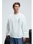 ALDEN Erkek Yuvarlak Yaka Göğsü Ve Sırtı Baskılı Relaxed Fit Beyaz Sweatshirt 3