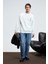 ALDEN Erkek Yuvarlak Yaka Göğsü Ve Sırtı Baskılı Relaxed Fit Beyaz Sweatshirt 4