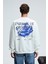 ALDEN Erkek Yuvarlak Yaka Göğsü Ve Sırtı Baskılı Relaxed Fit Beyaz Sweatshirt 7