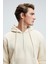 JUSTUS Erkek Kapüşonlu Kanguru Cepli Fermuar Yakalı Krem Sweatshirt 6