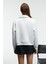 BELLE Kadın Nakış Detaylı Yarım Fermuarlı Dik Yakalı Regular Fit Grimelanj Sweatshirt 6