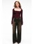 SILIVRA Kadın Havuz Yakalı Esnek Kumaşlı Slim Fit Bordo Bluz 6
