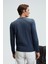 VAREX Erkek Yuvarlak Yaka Basic Slim Fit Triko Mavi Kazak 7