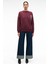 AUDRA Kadın Oversize Yuvarlak Yaka Nakış Detaylı Bordo Sweatshirt 2