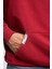 CLAY Erkek %100 Pamuk Kapüşonlu Çıtçıtlı Baskılı Cebi Süs Etiketli Kırmızı Sweatshirt 5