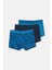 Mavi-Siyah 5210 3'lü Desenli Pamuk Boxer 1