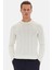 Slim Fit Ekru Rib Örgü Kazak 1