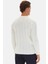 Slim Fit Ekru Rib Örgü Kazak 4