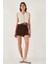 Pamuk Karışımlı Relaxed Fit Yüksek Bel Mini Boy Şort Etek Bayan Şort Etek 611SR0037 1
