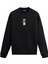 Ateş Başında Uzaylı Tasarım Baskılı Unisex Sweatshirt 1