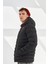 Su Geçirmez Kapüşonlu Şişme Siyah Erkek Mont 2184 4