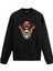 Alevli Kanatlı Kurukafa Tasarım Baskılı Unisex Sweatshirt 1