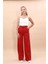 Korsaj Kemer Palazzo Pantolon-Kırmızı 5