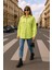 Kadın Oversize Jean Gömlek Neon Yeşil 10