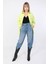 Kadın Oversize Jean Gömlek Neon Yeşil 16