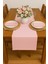 Runner Leke Tutmaz Keten Masa Örtüsü 45X160 cm Pembe 1