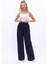 Korsaj Kemer Palazzo Pantolon-Lacivert 5