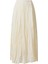 Kadın Ekru Beli Lastikli Midi Etek 1