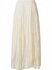 Kadın Ekru Beli Lastikli Midi Etek 2