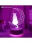 En Yeni 3D Akrilik LED Gece Işık Ay Kedi Figür Gece Işığı Çocuk Yatak Odası Uyku Işıkları Ev Dekoru Masa Lambaları Yayılıyor Renk: Çatlak Siyah Base/renk: 7 Renk Yok Uzak (Yurt Dışından) 1