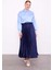 Lacivert Piliseli Saten Etek 2