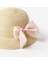 Pudra Fiyonk Detaylı Kız Çocuk Hasır Bucket Şapka 5