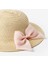 Pudra Fiyonklu Kız Çocuk Hasır Şapka 5