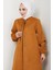 Gizli Fermuarlı Süet Ferace 1605 - Taba 2