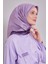 Mor Kenar Bordürlü Twill Ipek Eşarp 1