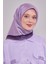 Mor Kenar Bordürlü Twill Ipek Eşarp 3