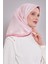 Pembe Kenar Bordürlü Twill Ipek Eşarp 1