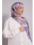 Lila Alacalı Desen Twill Şal 2