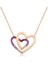 Gümüş Rose Iki Kalp Bayan Kolye 1