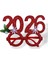 Yılbaşı Temal Kırmızı 2026 Yazılı Gözlük Yeni Yıl Parti Aksesuar 2
