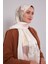 Krem Çiçek Desen Twill Şal 1