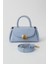 Fular Hediyeli Çapraz Askılı Mavi Mini El ve Omuz Kadın Çantası 6