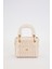 Krem Kabartma Desenli El Çantası 1