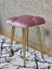 Kare Gold Kaplama Konik Ayaklı Tabure - Oturak - Bar Taburesi - Ayaklı Tabure Pembe Renk 33 x 48 Boyut/ebat 4