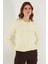 Premium Pile Detaylı Regular Fit Yuvarlak Yaka Triko Hırka Bayan Hırka 680HI00038 6