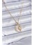 316L Çelik Gold Renk Zirkon Taşlı Ay Yıldız Model Kadın Kolye - TJ-BKO7688 1