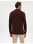 Erkek Kahverengi Slim Fit Fermuarlı Triko Hırka 50317341-VR029 5