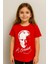 Atatürk Baskılı Unisex Çocuk Kırmızı Tişört | %100 Pamuk | Bisiklet Yaka 1