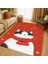 Sevimli Kedi Motifli Kırmızı Çocuk Halısı, Oyun Odası Için Yumuşak ve Dekoratif 7
