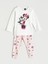 Yeni Sezon Bisiklet Yaka Minnie Mouse Baskılı Kız Çocuk Pijama Takımı 1