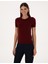 Kadın Vişne Slim Fit Triko Tişört 50316341-VR223 1